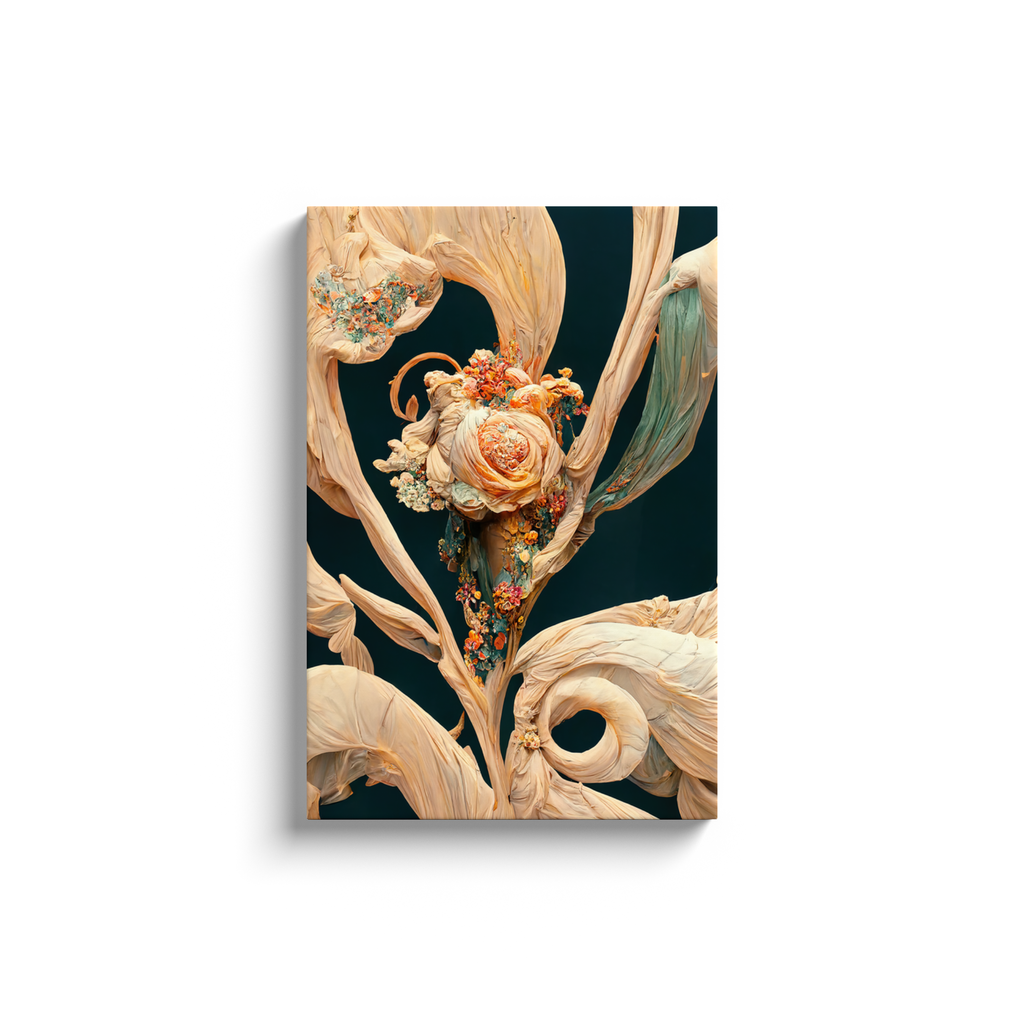 Art Nouveau, floral, Canvas Wraps