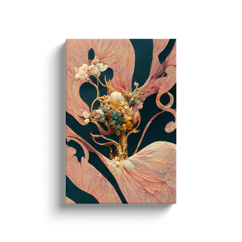 Art Nouveau, floral, Canvas Wraps