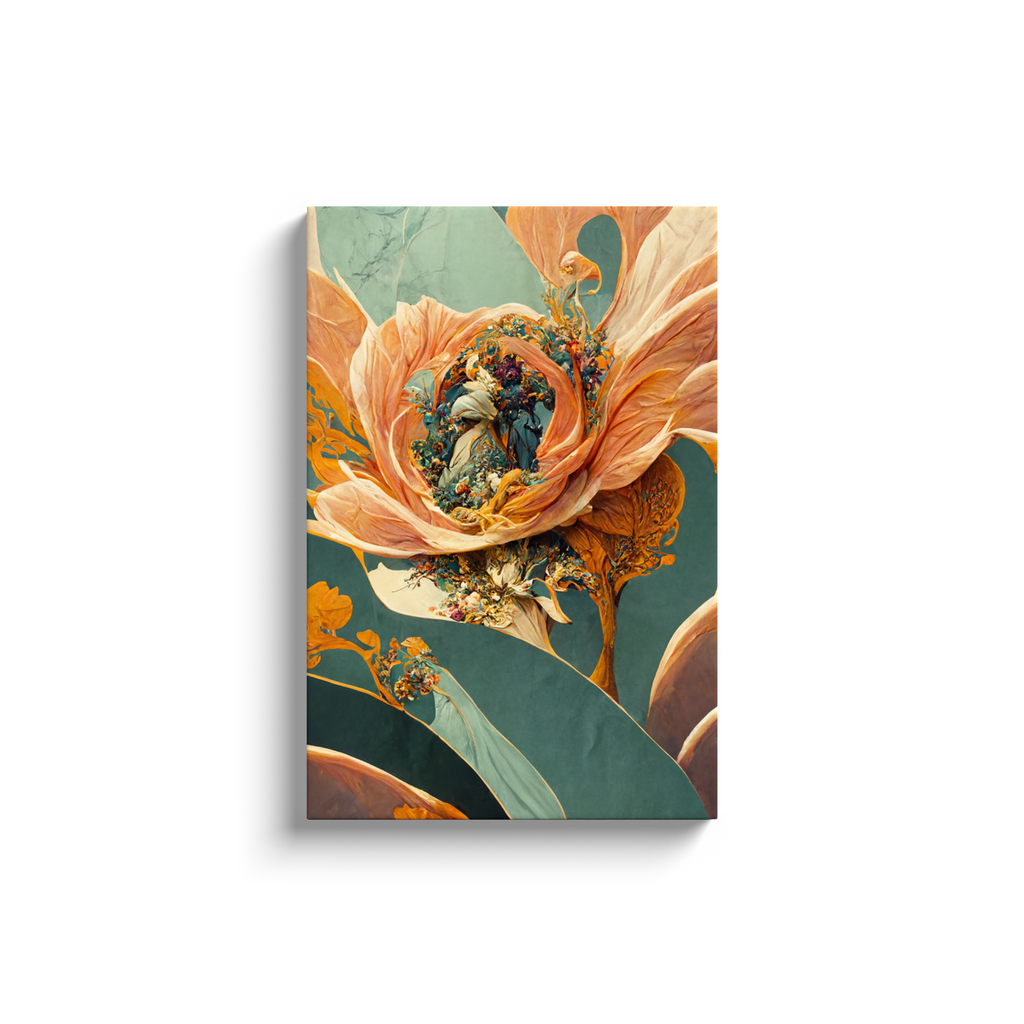 Art Nouveau, floral, Canvas Wraps