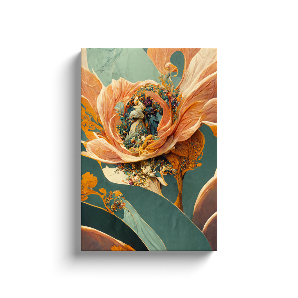 Art Nouveau, floral, Canvas Wraps