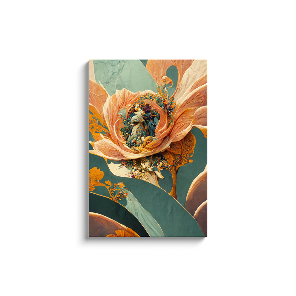 Art Nouveau, floral, Canvas Wraps