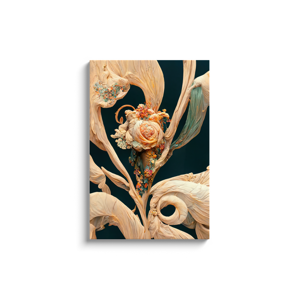 Art Nouveau, floral, Canvas Wraps