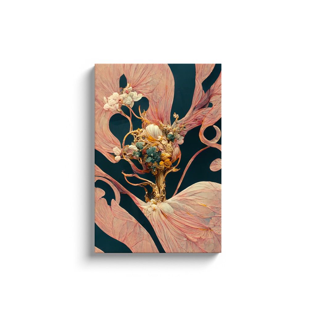 Art Nouveau, floral, Canvas Wraps