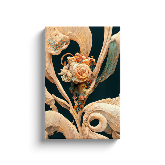 Art Nouveau, floral, Canvas Wraps