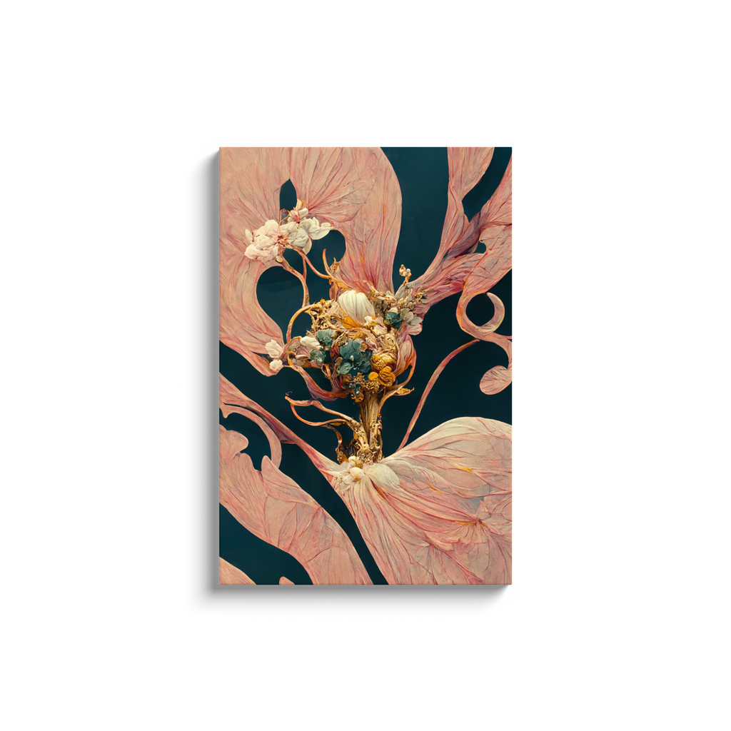 Art Nouveau, floral, Canvas Wraps