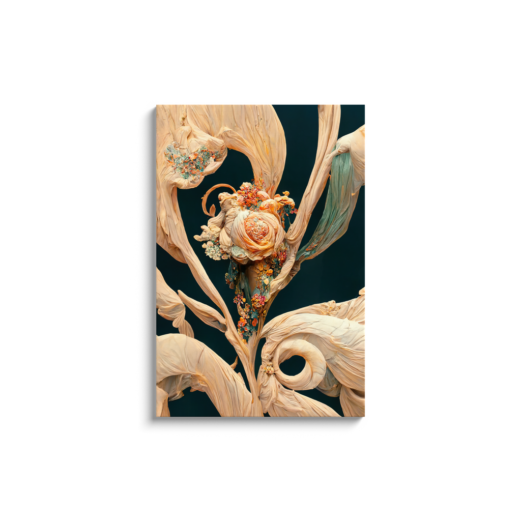 Art Nouveau, floral, Canvas Wraps